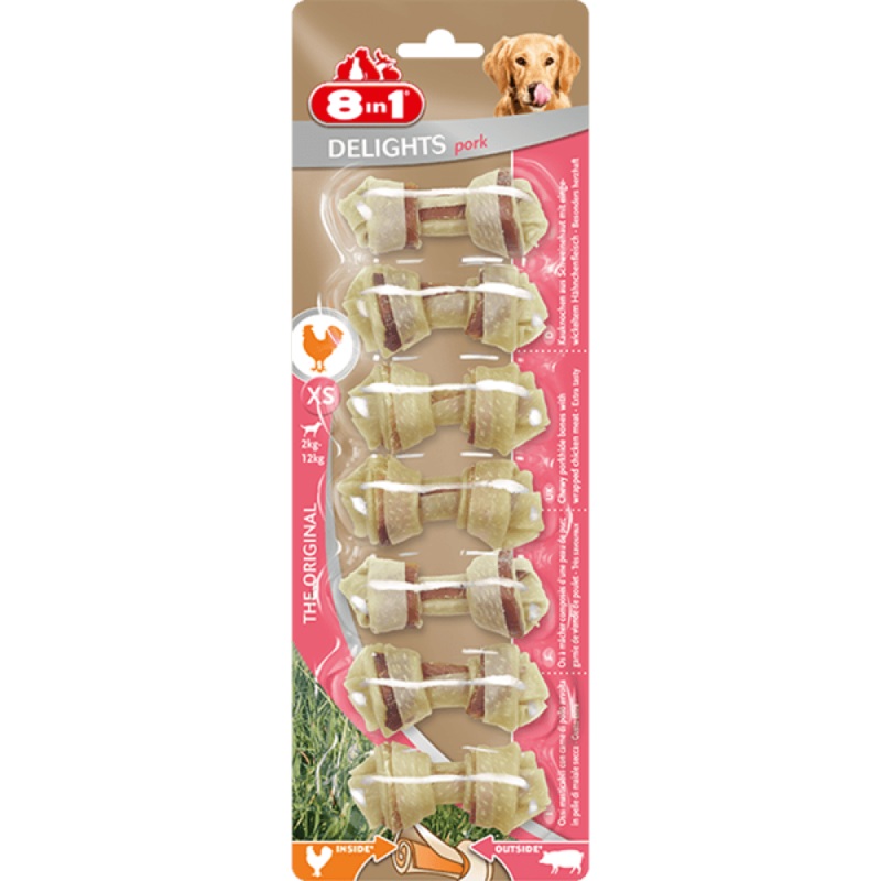 8in1 Delights Pork XS For Dogs – 7pcs