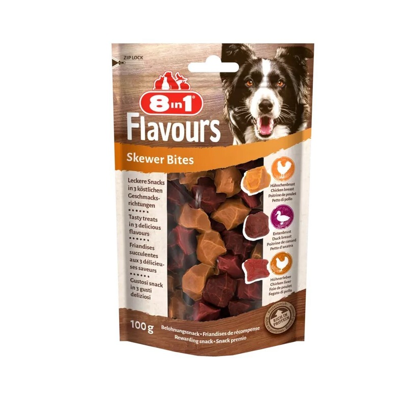 8in1 Flavours Skewers Bites 100G