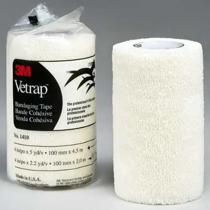 3M 1410W Vetrap Horse Bandaging Tape, White, 4-In. x 5-Yds.