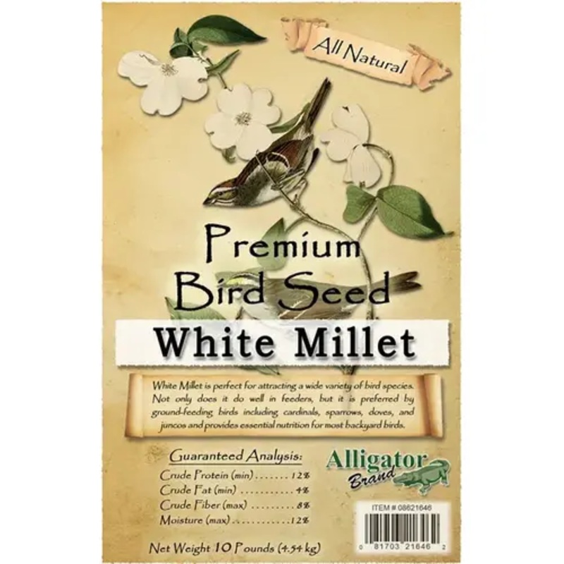 Alligator Brand 08621646 Bird Seed – Premium White Millet 10-lbs