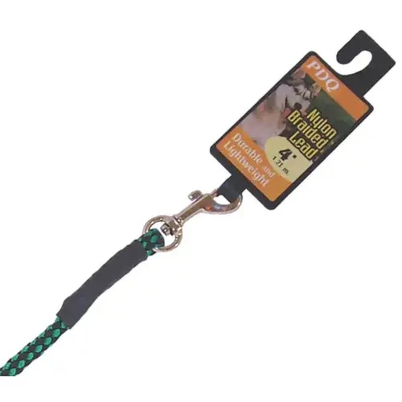 Boss Pet 11331 PDQ Braided Lead, 48 in L, Green/Red/Yellow