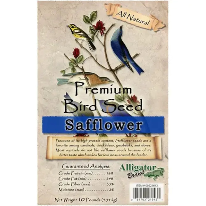 Alligator Brand 08621643 Bird Seed – Premium Safflower 10-lbs