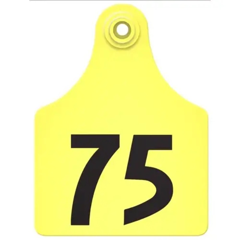 Allflex USA, Inc AT-COW075/GSM-Y Agritag Cow Tags Numbered 51 thru 75 – Yellow