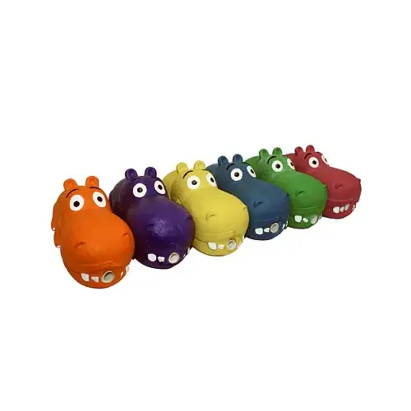 Multipet 61012 Hippo Latex Dog Toy, Assorted, 8-In.